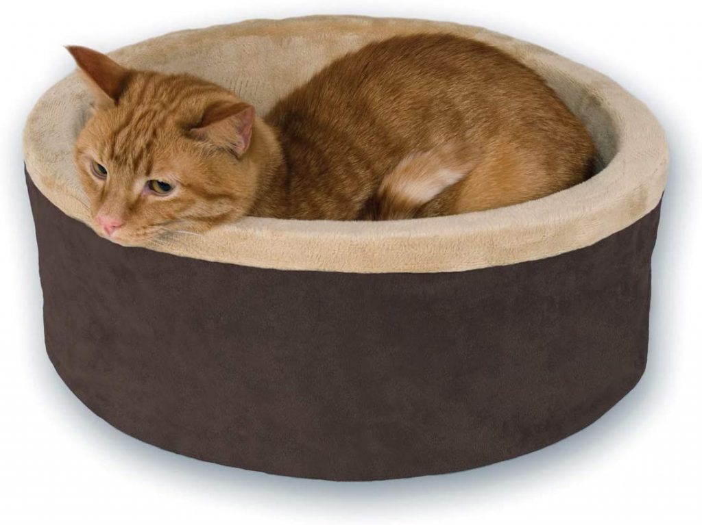 k&h heated round cat bed