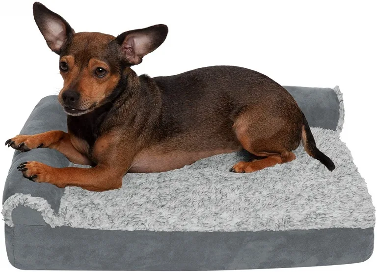 L-Shaped Cooling Gel Two-Tone Dog Bed