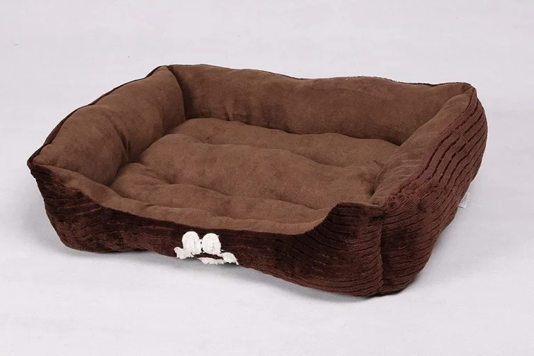 Reversible Dog Bed With Dog Paw Embroidery
