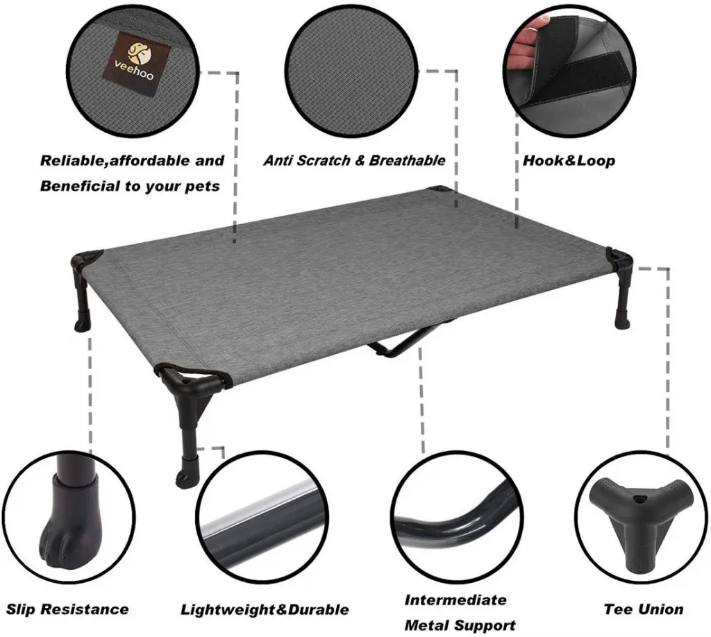 vehoo raised dog bed material overview